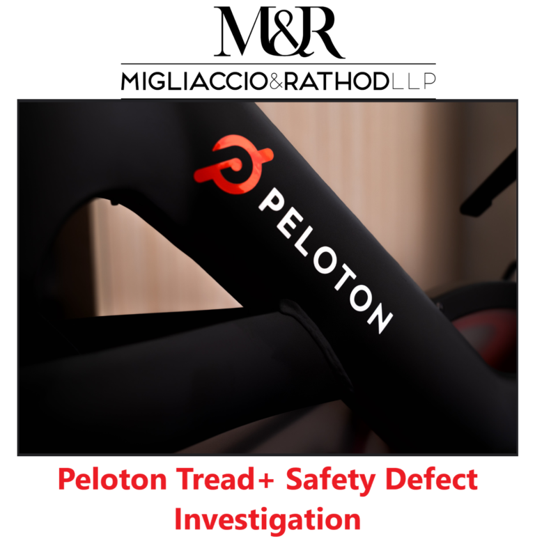 Peloton Tread+ Safety Defect Investigation Migliaccio & Rathod LLP